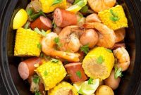 Slow Cooker Shrimp Boil with Corn, Sausage and Potatoes