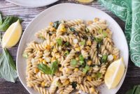 Creamy Sweet Corn Pasta with Garlic and Parmesan