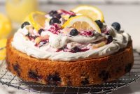 Lemon Blueberry Cake with Mascarpone Frosting
