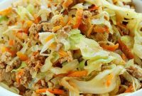 Egg Roll in a Bowl: Skillet Pork, Cabbage and Ginger