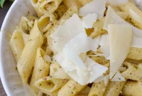 One Pan Creamy Pesto Penne Pasta