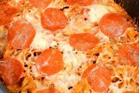 Crock Pot Pizza Casserole with Pasta and Pepperoni
