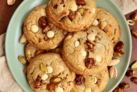 Brown Butter Pistachio White Chocolate Cookies