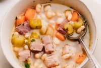 Ham Bone Soup Recipe with Beans and Vegetables