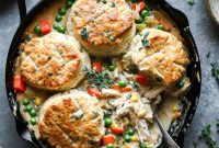 Leftover Turkey Pot Pie with Flaky Biscuits