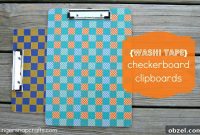 DIY Washi Tape Checkerboard Clipboards