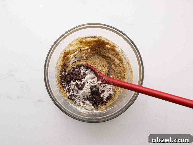Stirring cookie dough.