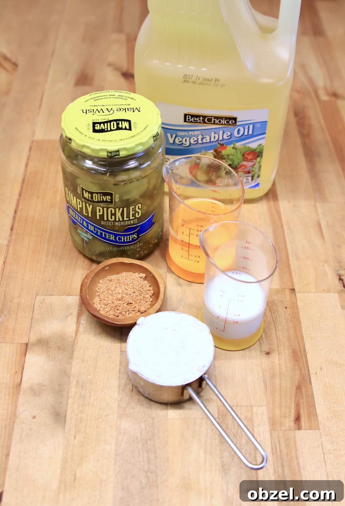 Ingredients for fried pickles. Ingredients for fried pickles.