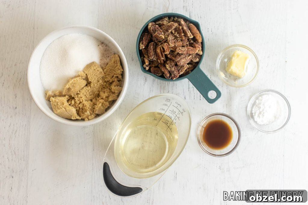 Old Fashioned Pecan Brittle Recipe 4 ingredients in small bowls