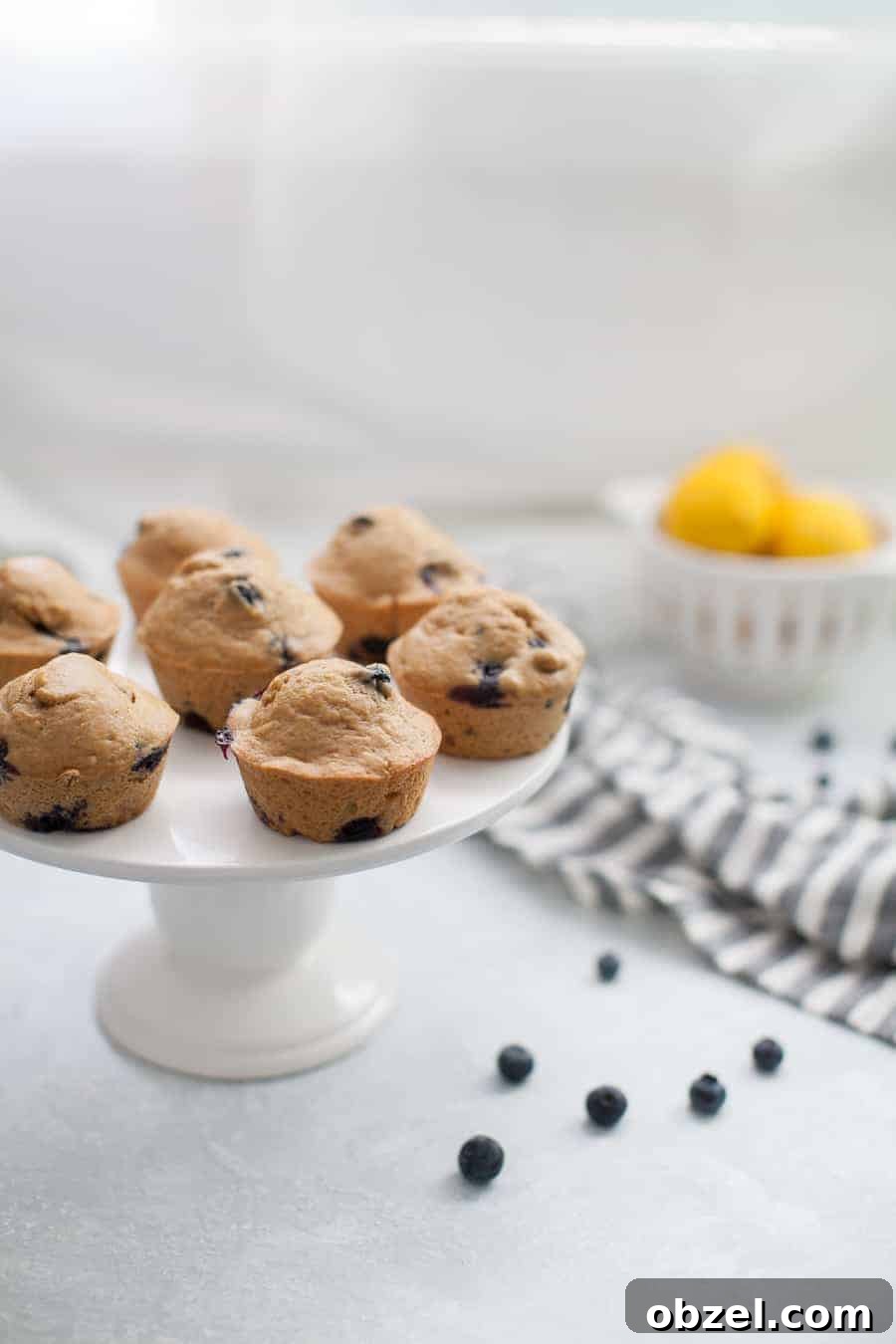 Zesty Lemon Blueberry Muffins Recipe 7 Muffins on cooling rack