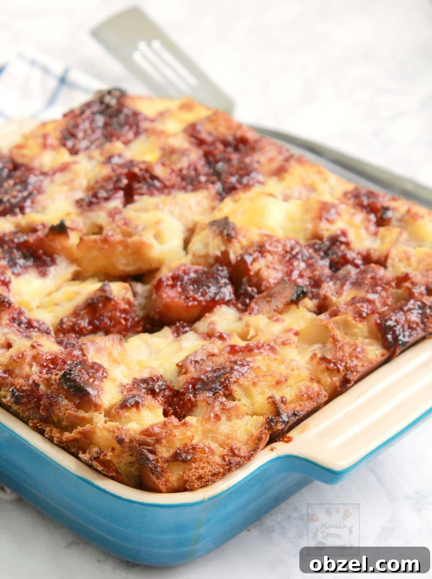 Strawberry and Mascarpone Bread Pudding