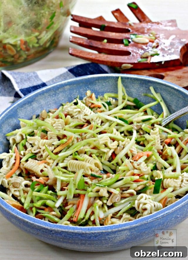 Asian Ramen and Broccoli Coleslaw