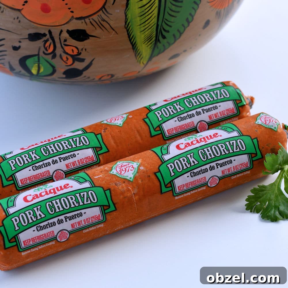 Mexican Chorizo and Potato Breakfast Skillet 4 two tubes of chorizo on a white counter