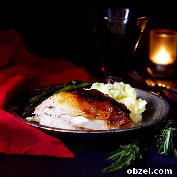 How to Roast Chicken 2 Foolproof Methods for Juicy Results 7 A plate with buttermilk roast chicken, mashed potatoes, and green beans