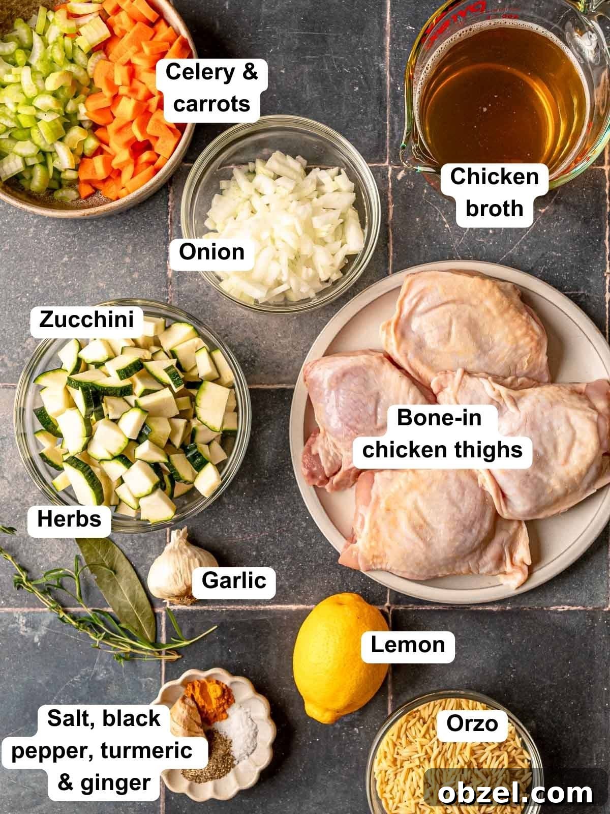 Homemade Bone-In Chicken Soup Recipe with Rich Broth 3 Ingredients in lemon orzo soup.