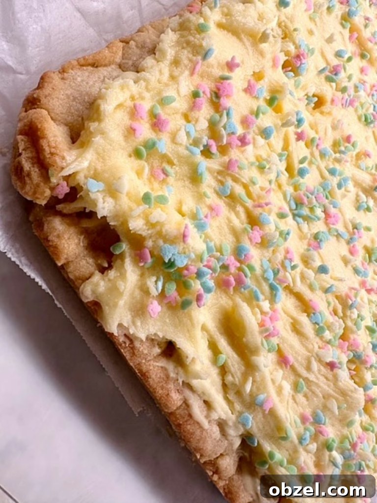 Quick Spring Cookies Recipe with Fresh Flavors 4 spring cookie bars on parchment, ready to cut