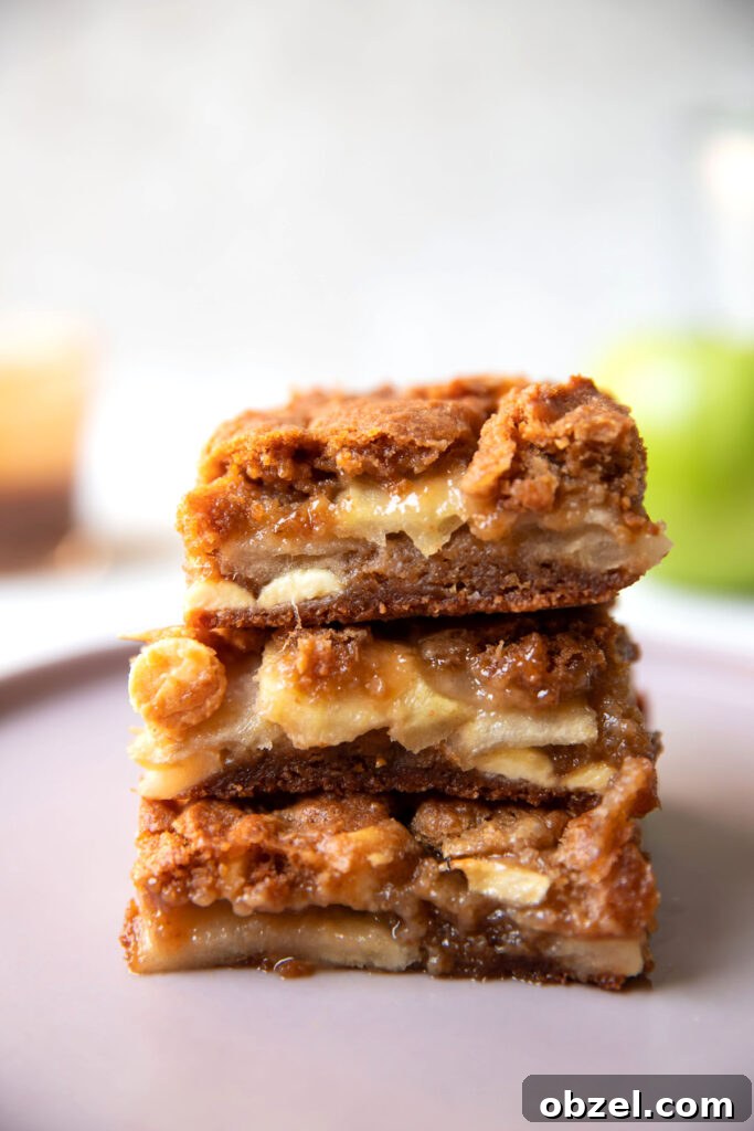 caramel apple white chocolate blondie bars