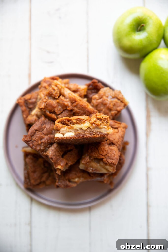 caramel apple white chocolate blondie bars