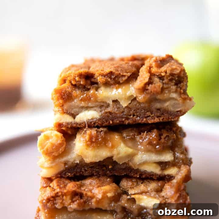 caramel apple white chocolate blondie bars