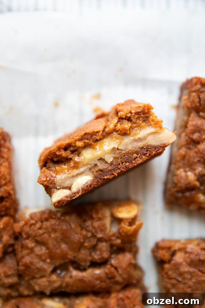 caramel apple white chocolate blondie bars
