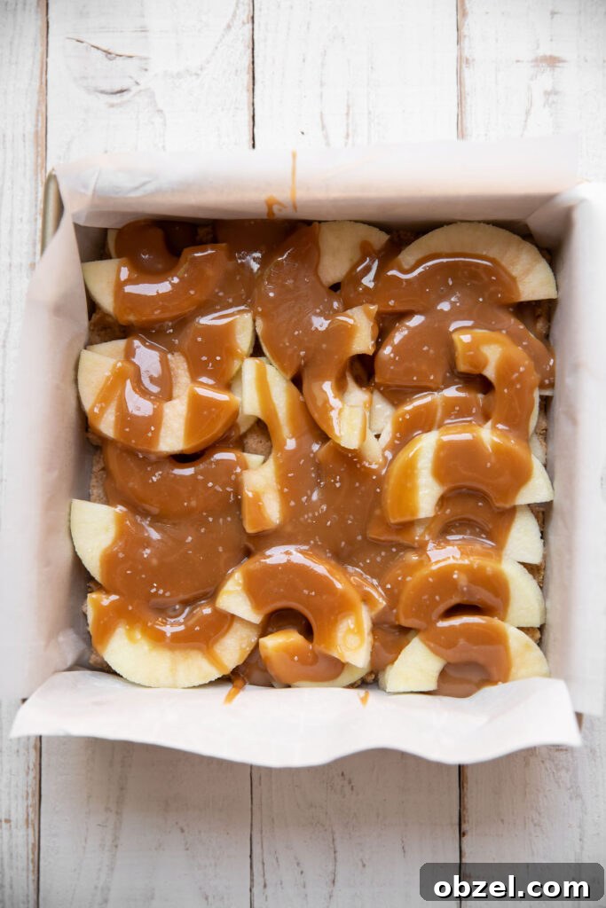 caramel apple white chocolate blondie bars