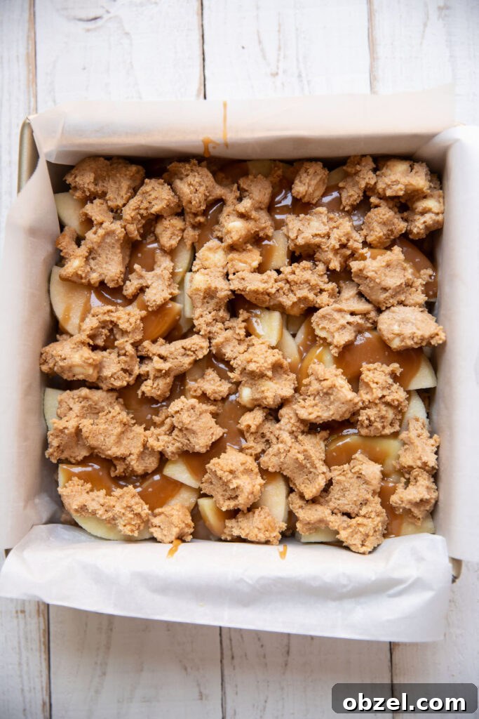 caramel apple white chocolate blondie bars