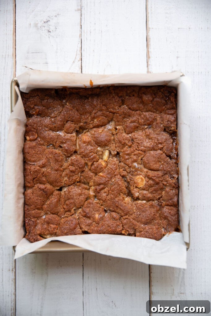 caramel apple white chocolate blondie bars