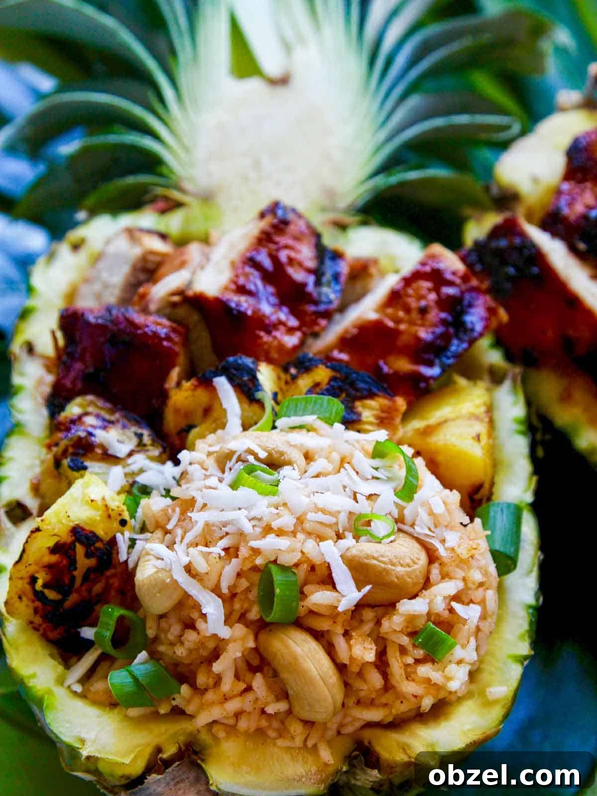 Huli Huli Hawaiian Grilled Chicken Recipe 6 Coconut rice close-up with huli chicken