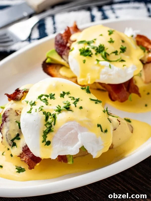 Tater Tot Breakfast Casserole with Eggs and Sausage 6 Easy eggs Benedict with hollandaise sauce.