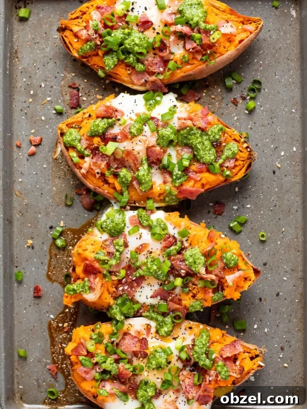 Tater Tot Breakfast Casserole with Eggs and Sausage 8 Breakfast stuffed sweet potatoes.