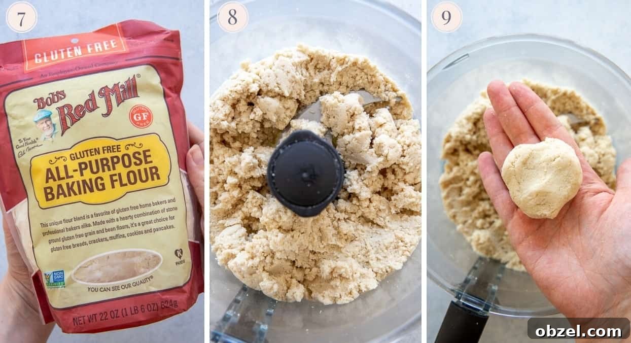 Trader Joes Copycat Cauliflower Gnocchi Recipe 6 picture collage demonstrating how to make cauliflower gnocchi in a food processor