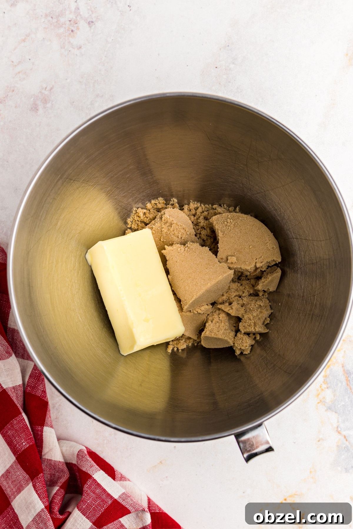 Air Fryer Gingerbread Cookies Recipe 6 Butter and brown sugar mixed together in a kitchenaid bowl