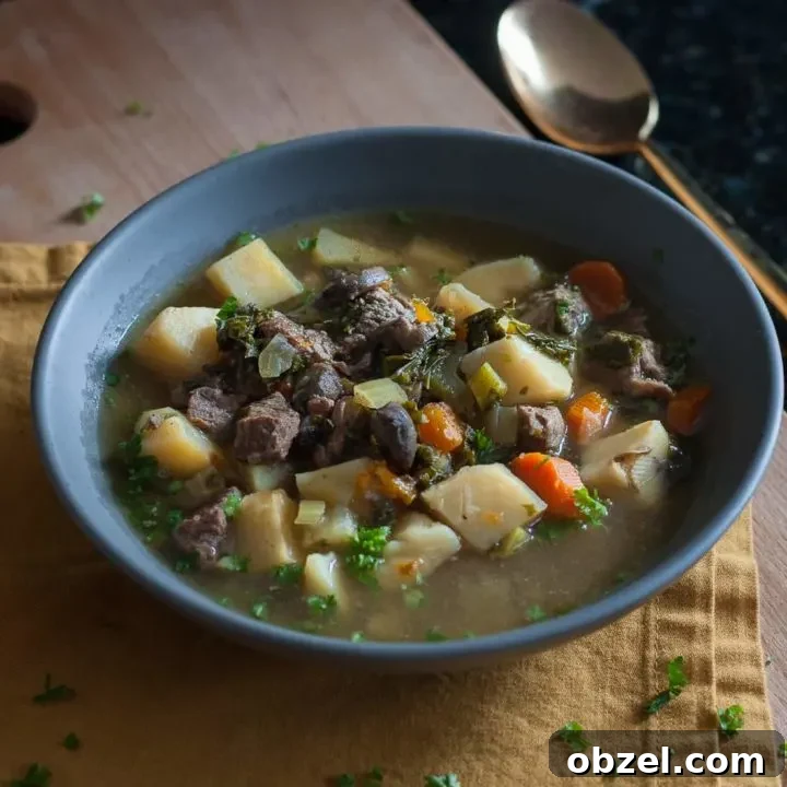 Stay warm when it's cold with nourishing food like this veggie packed winter kale beef soup recipe!