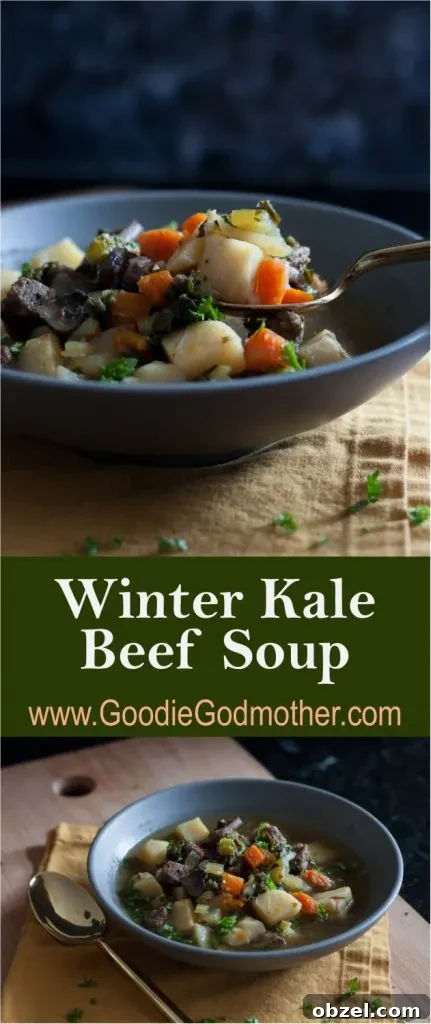 Stay warm when it's cold with nourishing food like this veggie packed winter kale beef soup recipe!