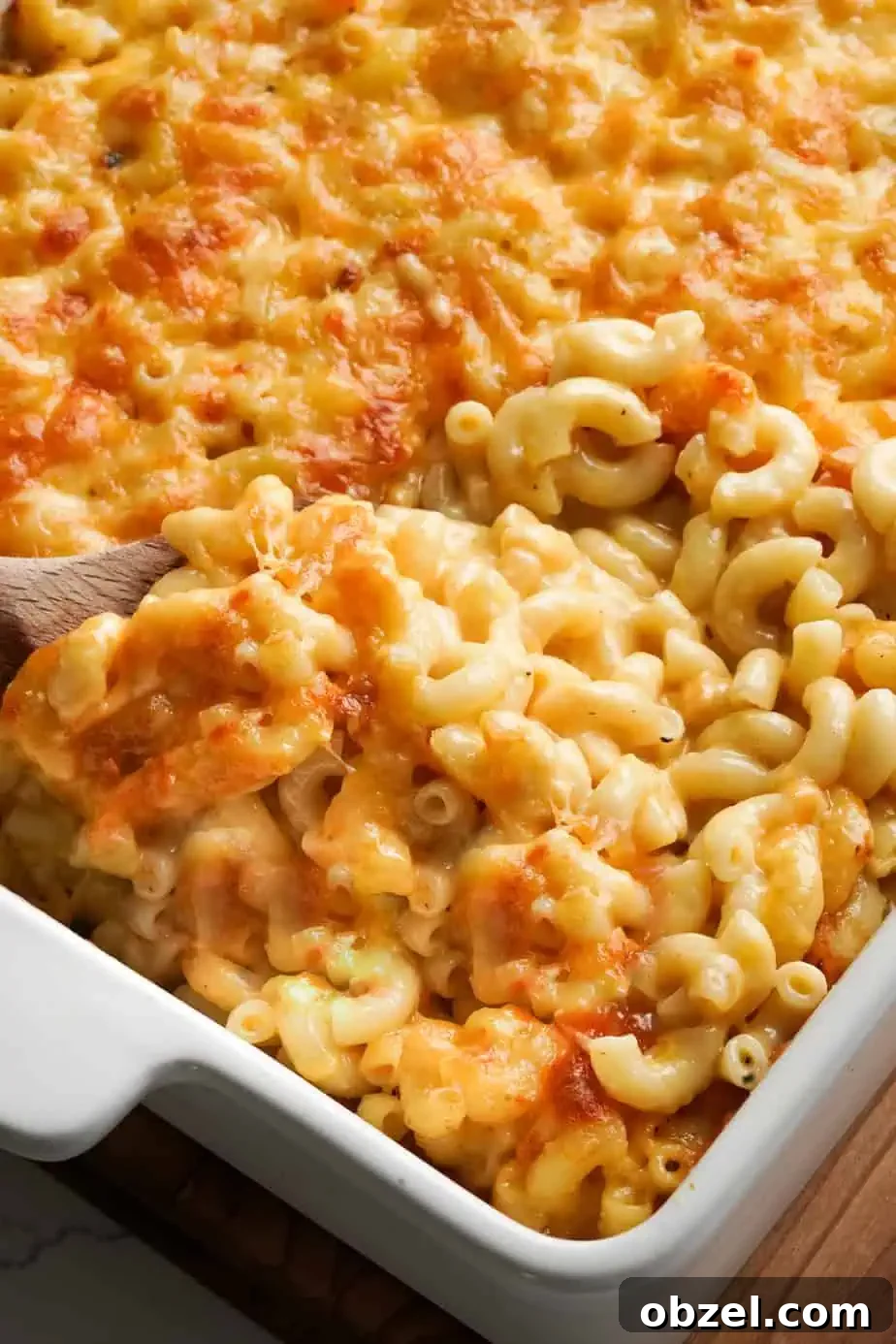 Creamy Baked Mac and Cheese Recipe 5 homemade baked mac and cheese in a baking dish
