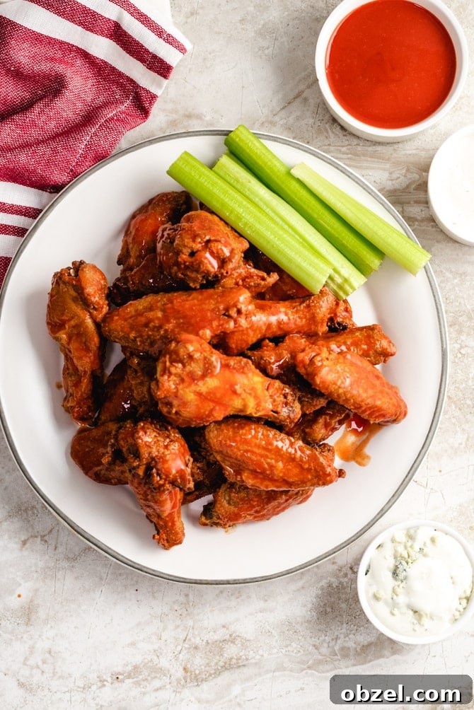 Baked Chicken Wings with Crispy Skin Crispy chicken wings after baking