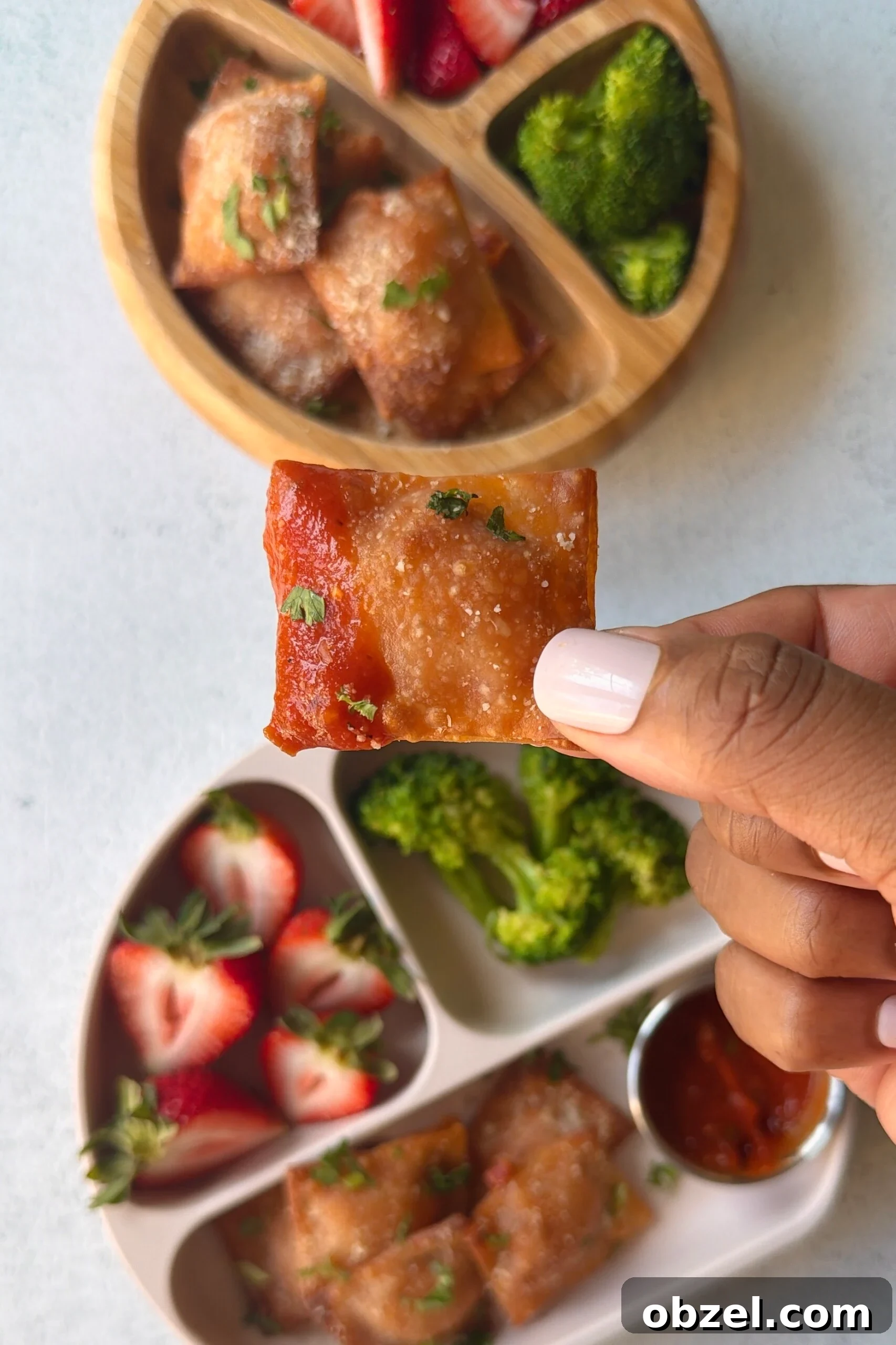 Homemade Pizza Rolls Recipe Totinos Copycat 6 Homemade pizza rolls served with strawberries and broccoli.