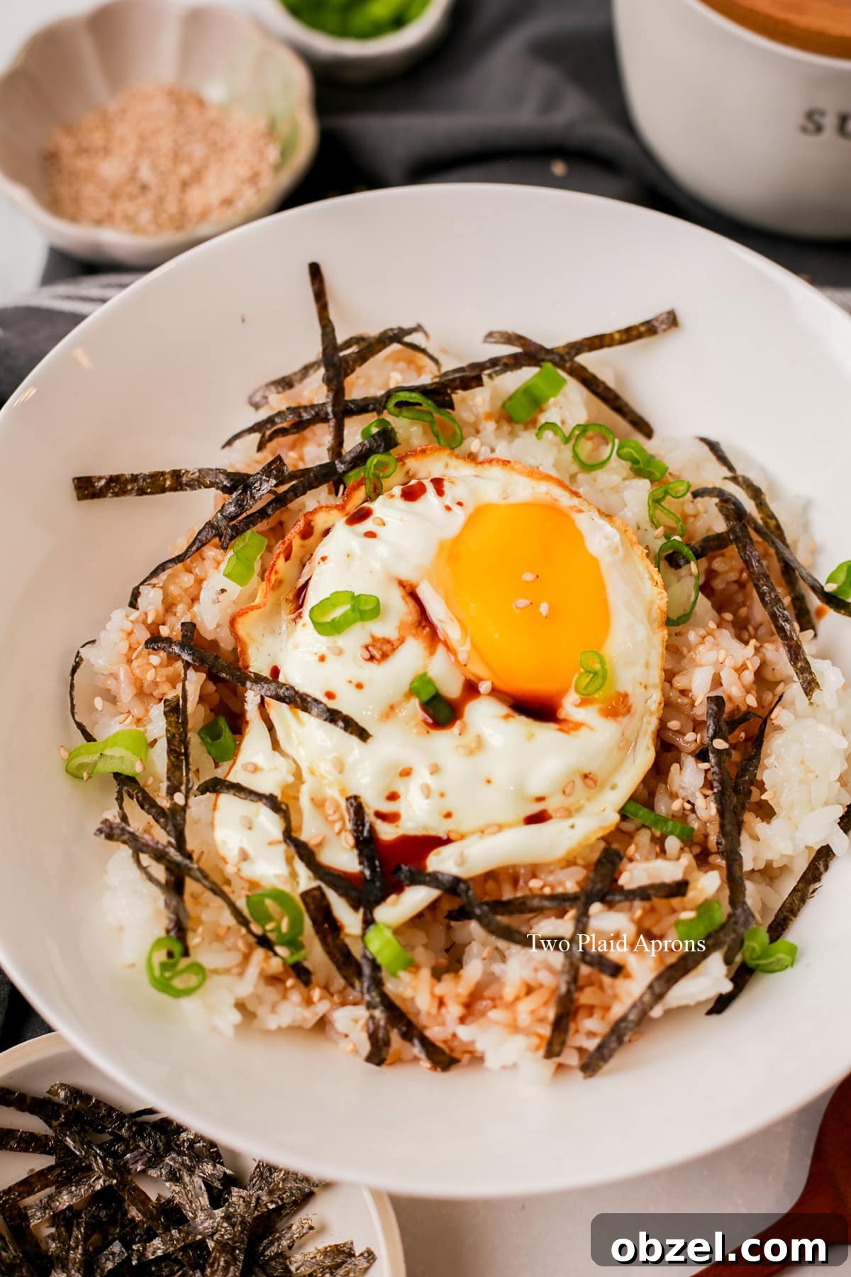 Gyeran Bap: Classic Korean Egg Rice Recipe 5 Final bowl of gyeran bap garnished