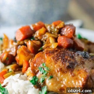 Braised chicken with carrots and leeks