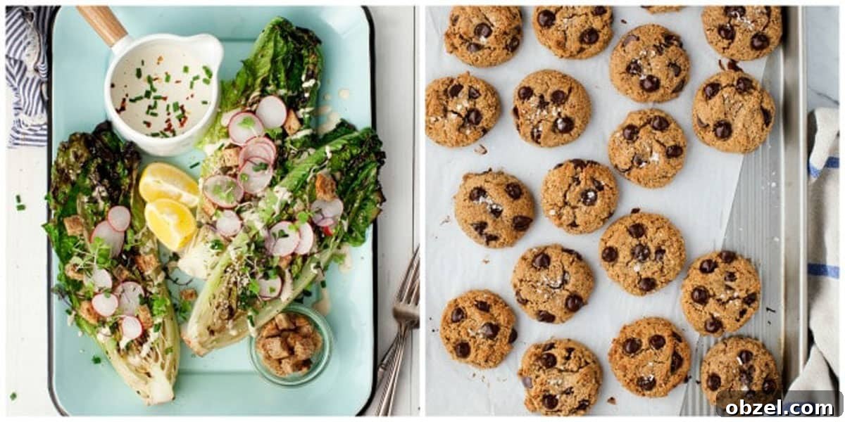 2 photo collage of recipes from the cookbook.