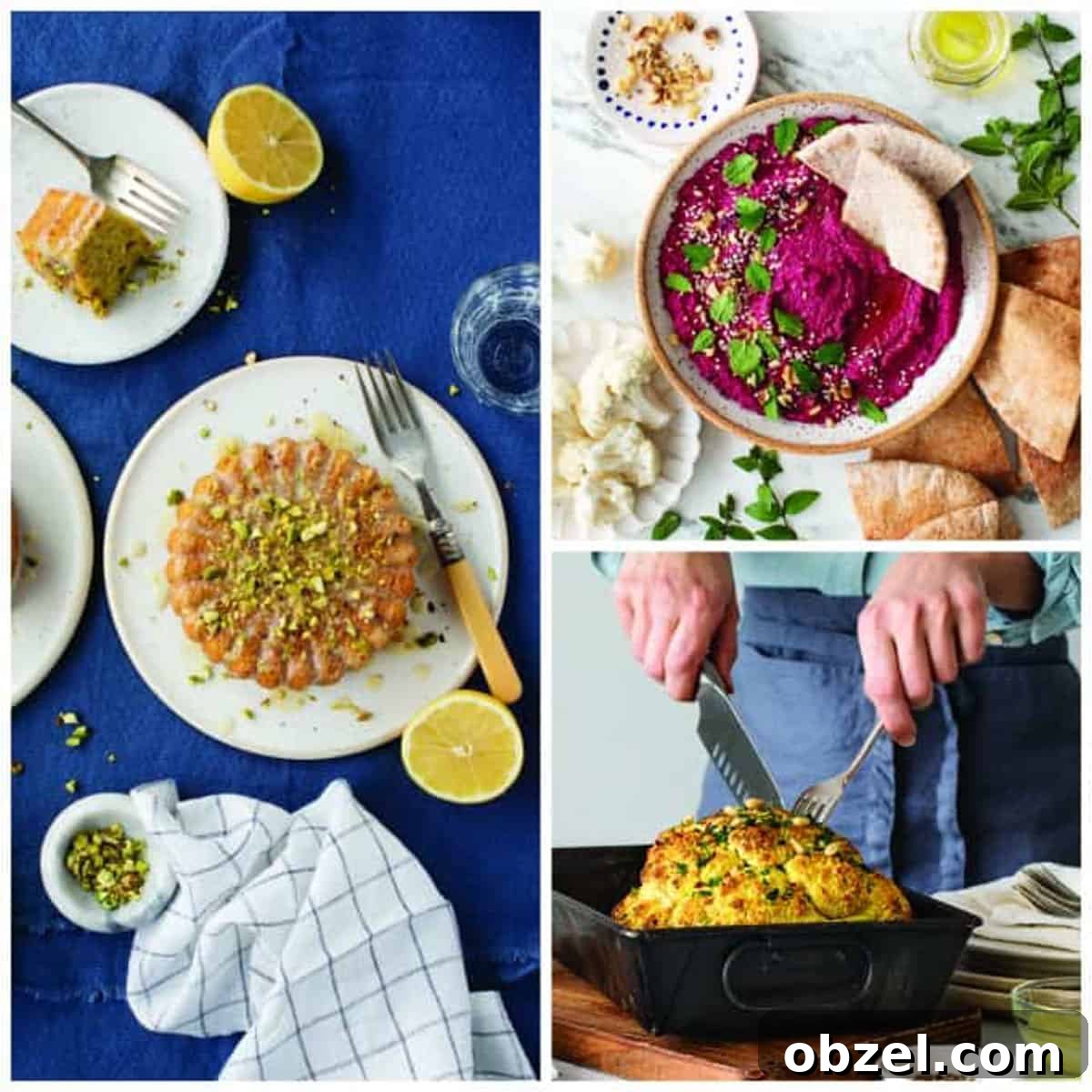 3 photo collage of recipes from the cookbook.