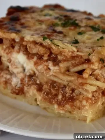 Baked Spaghetti with ground turkey.