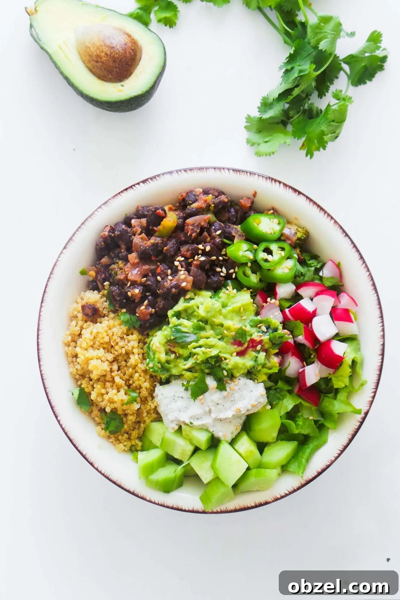 Black Bean Quinoa Bowls for Vegan Meal Prep 2 black bean quinoa bowls - high-protein vegan meal prep recipe