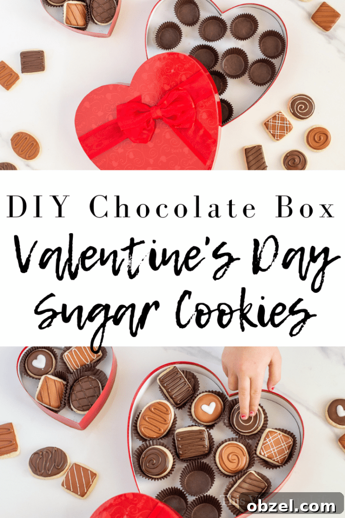 Valentine's Sugar Cookies: DIY Chocolate Box Gift 12 Valentine's Day sugar cookies in a DIY chocolate heart box are a fun gift to give a loved on. Can you only need THREE things to make this cute box?!