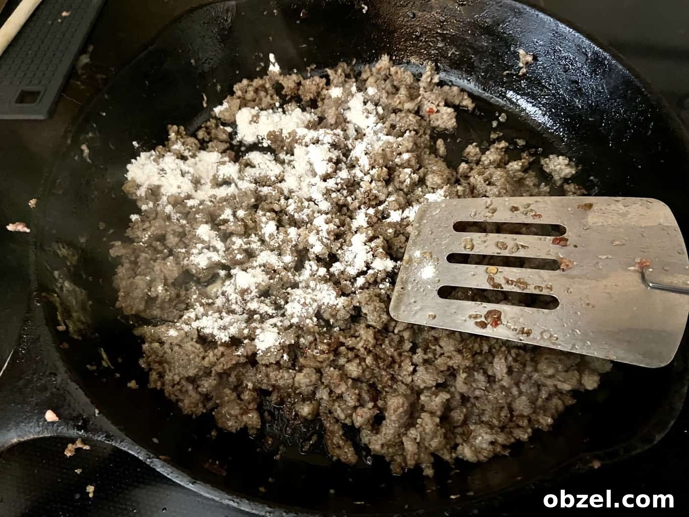 Creamy Sausage Gravy Recipe 3 Add flour in increments to cooked sausage