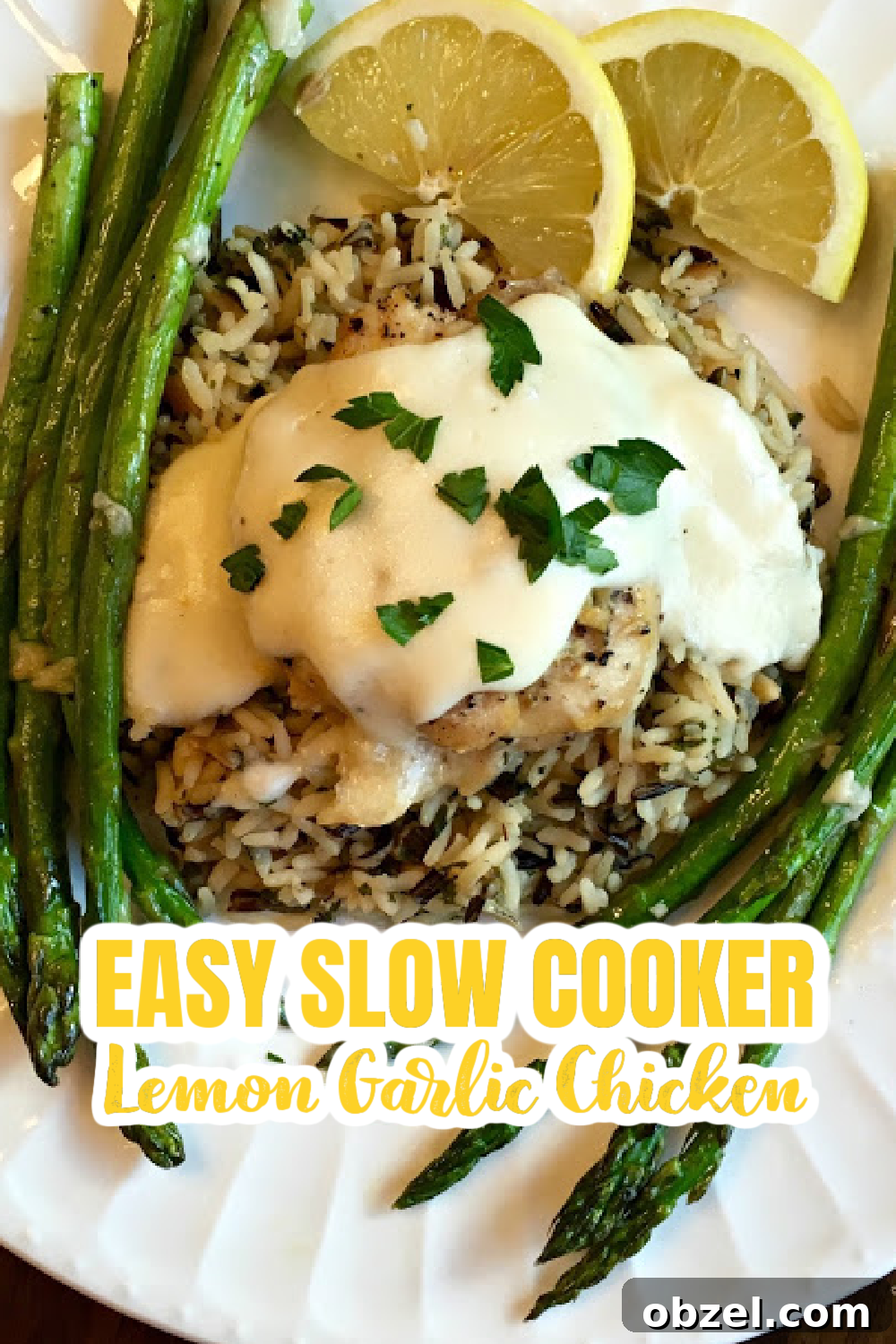 Pinnable image of lemon garlic chicken