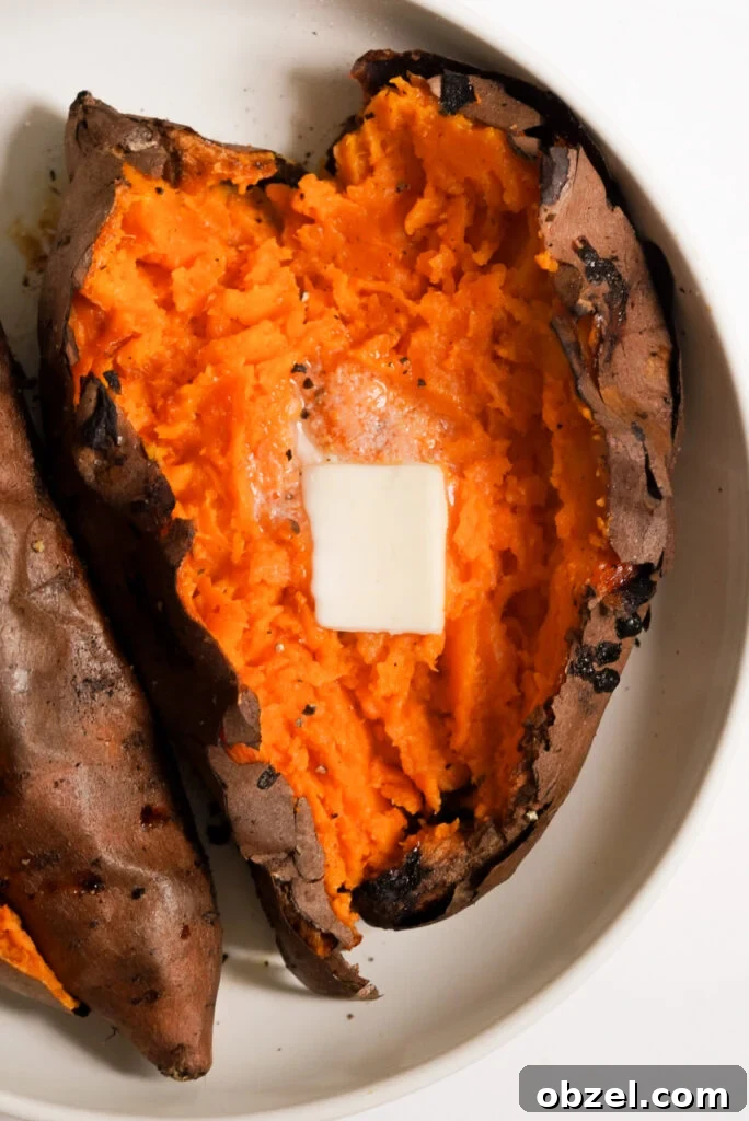 Air Fryer Baked Sweet Potato with Crispy Skin 3 air fried baked whole sweet potato