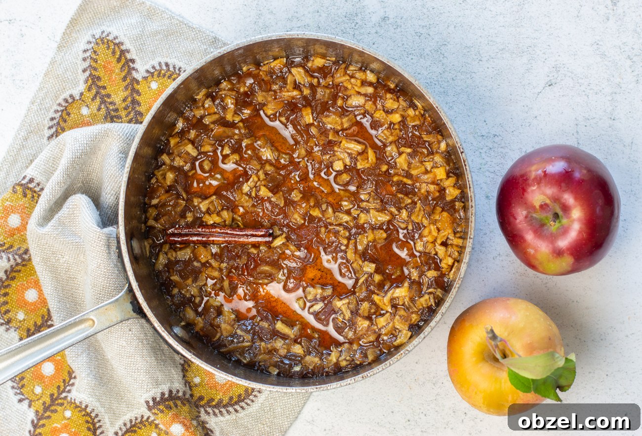 Karen's Chunky Apple and Maple Jelly Recipe 3 Karen's Chunky Apple Maple Jelly in the pot
