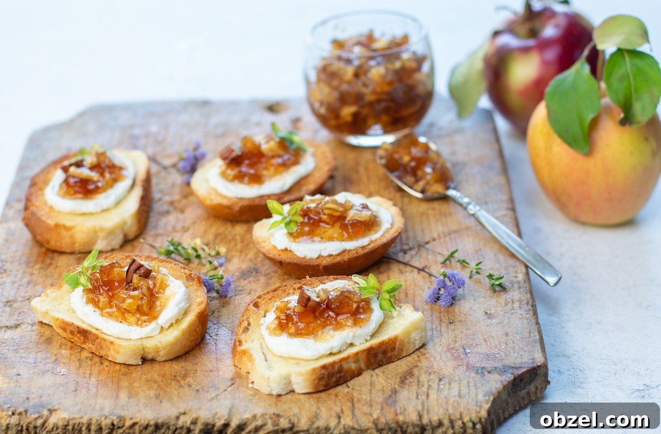 Karen's Chunky Apple and Maple Jelly Recipe 5 Karen's Chunky Apple Maple Jelly on Goat Cheese Crostini