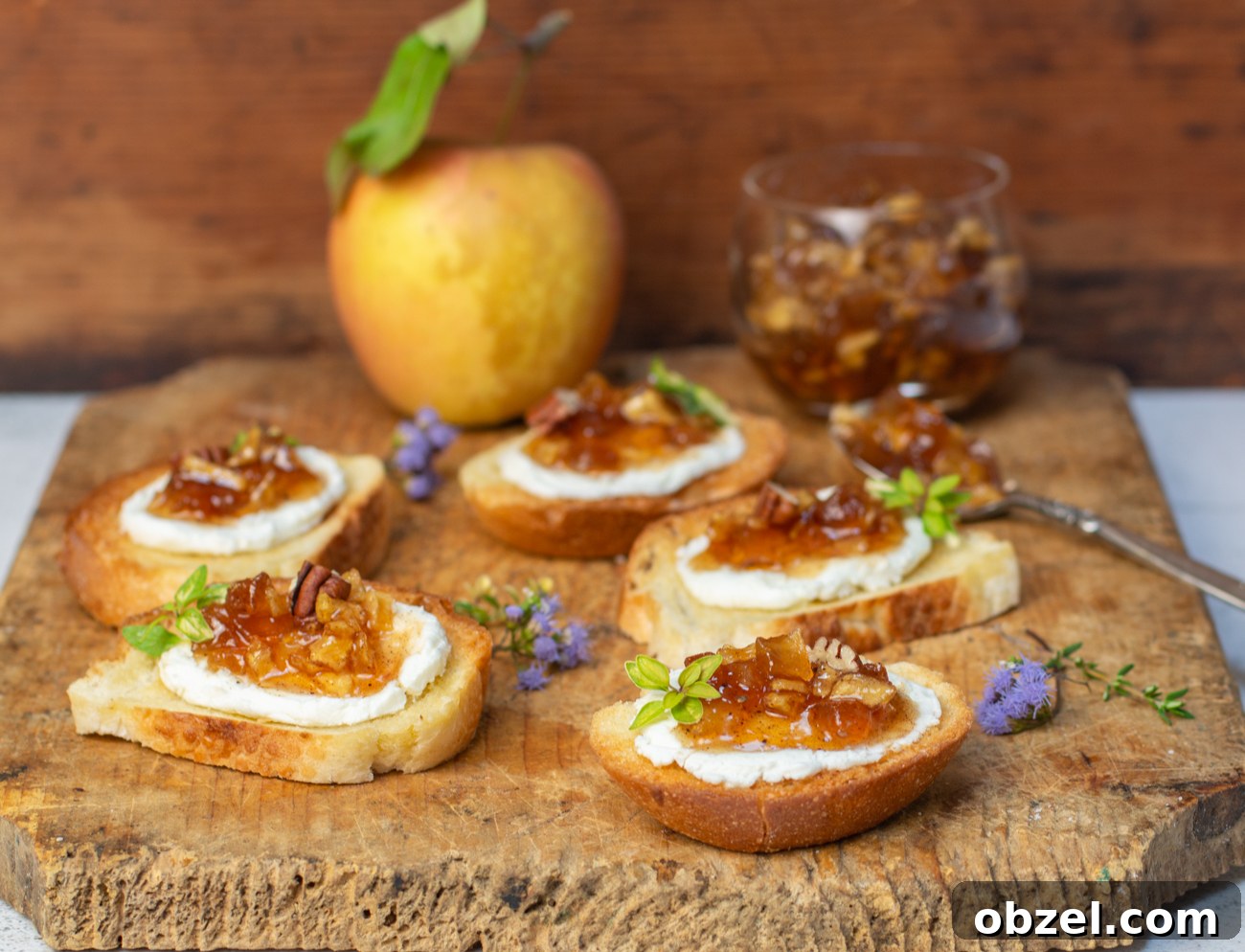 Karen's Chunky Apple and Maple Jelly Recipe 6 Karen's Chunky Apple Maple Jelly on a Vintage Cutting Board